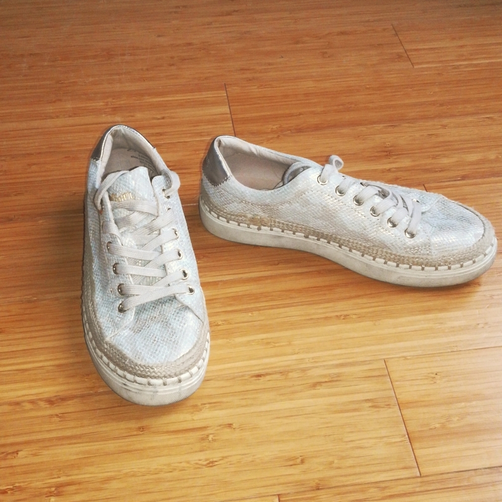 Golden sneakers